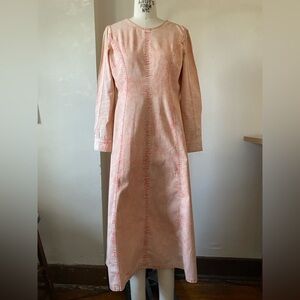 Rachel Comey Coral Acid Wash Lightweight Denim Long Sleeve Dress